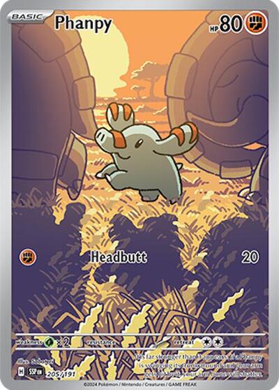 Phanpy - 205 (SV08: Surging Sparks) Near Mint Holofoil