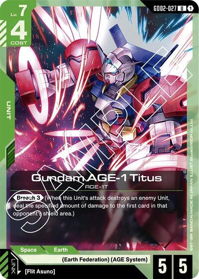 Gundam AGE - 1 Titus (GD02 - 027) (Dual Impact) Near Mint - Nick Nack's Full Frontal Attack
