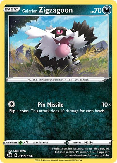 Galarian Zigzagoon (Champion's Path) Near Mint - Nick Nack's Full Frontal Attack