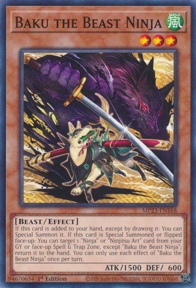 Baku the Beast Ninja (25th Anniversary Tin: Dueling Heroes Mega Pack) Light Play 1st Edition