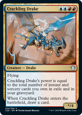 Crackling Drake (Commander 2020 Ikoria) Near Mint - Nick Nack's Full Frontal Attack