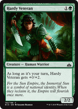 Hardy Veteran (Rivals of Ixalan) Near Mint - Nick Nack's Full Frontal Attack