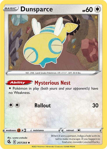 Dunsparce (207/264) [Épée et bouclier : Frappe de fusion] 