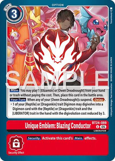 Unique Emblem: Blazing Conductor (Time Stranger) Near Mint - Nick Nack's Full Frontal Attack