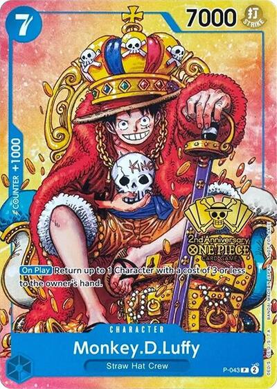 Monkey.D.Luffy (2nd Anniversary Stamped Promo) (One Piece Promotion Cards) Near Mint