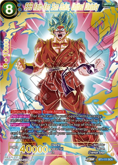 SSB Kaio-Ken Son Goku, United Divinity (SCR) (Dawn of the Z-Legends) Near Mint Foil