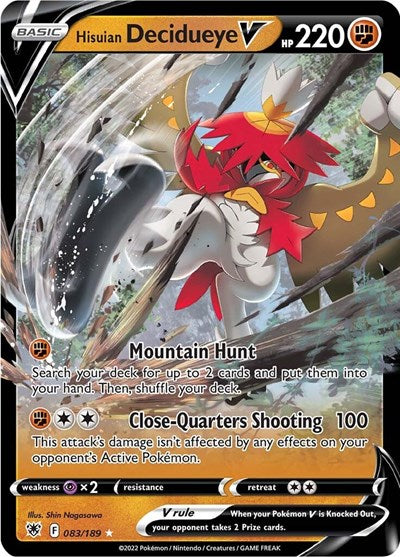 Hisuian Decidueye V (Sword and Shield Astral Radiance) Near Mint Holofoil