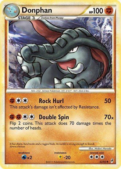 Donphan (Call of Legends) Light Play Reverse Holofoil - Nick Nack's Full Frontal Attack