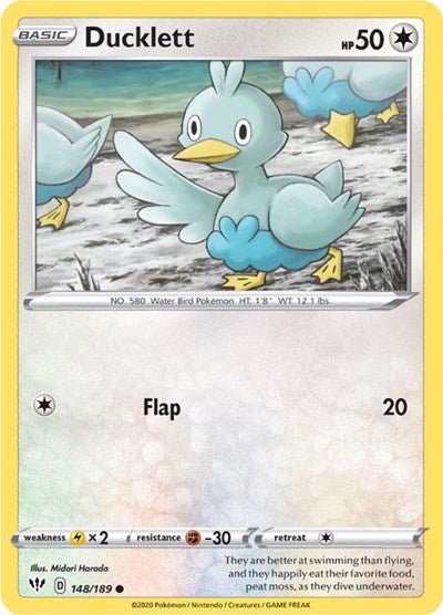 Ducklett (SWSH03: Darkness Ablaze) Near Mint - Nick Nack's Full Frontal Attack