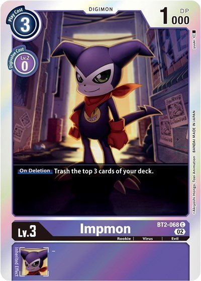 Impmon BT2 - 068 (Alternate Art) (Starter Deck 14: Beelzemon Advanced Deck Set) Near Mint Foil - Nick Nack's Full Frontal Attack