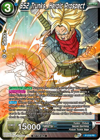 SS2 Trunks, Heroic Prospect (Event Pack 08) (P-219) [Tarjetas de Promoción de Torneo] 