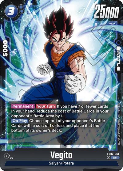 Vegito FB02 - 061 (Blazing Aura) Near Mint Holofoil - Nick Nack's Full Frontal Attack