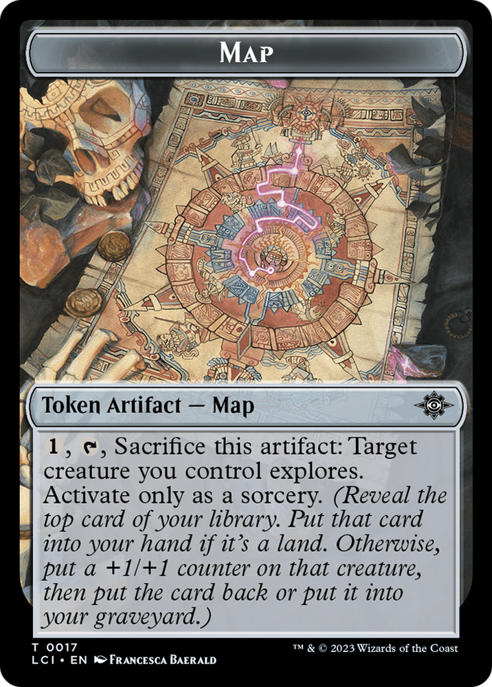 Map // Dinosaur (0009) Double-Sided Token [The Lost Caverns of Ixalan Tokens]