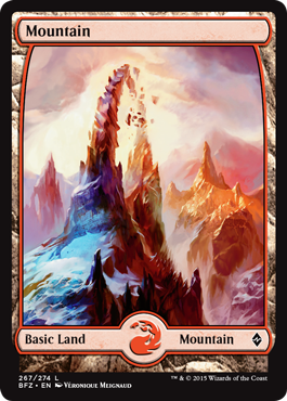 Mountain (267) (Full Art) (Battle for Zendikar) Near Mint - Nick Nack's Full Frontal Attack