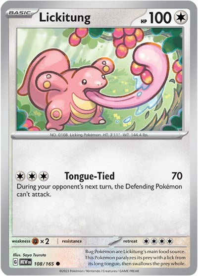 Lickitung (Scarlet and Violet: 151) Near Mint Reverse Holofoil