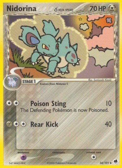 Nidorina (Delta Species) (Dragon Frontiers) Light Play - Nick Nack's Full Frontal Attack
