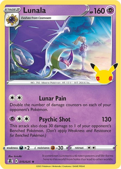 Lunala (Celebrations) Near Mint Holofoil