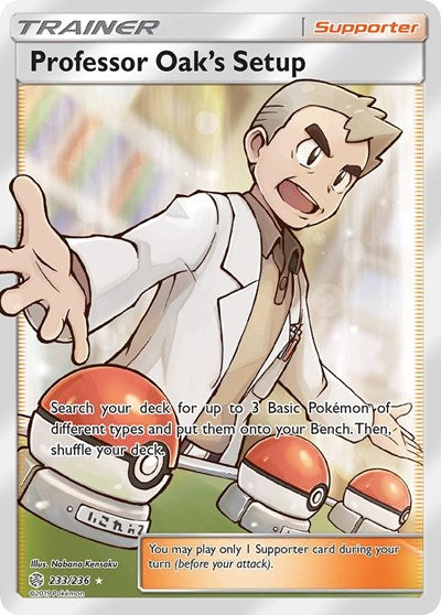 Professor Oak's Setup (Full Art) (SM - Cosmic Eclipse) Near Mint Holofoil