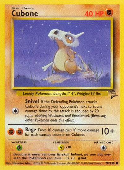 Cubone (Base Set 2) Damaged / Poor