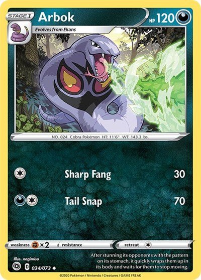 Arbok (Champion's Path) Near Mint - Nick Nack's Full Frontal Attack