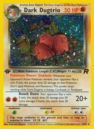 Dark Dugtrio (6) (Team Rocket) Light Play Holofoil Unlimited