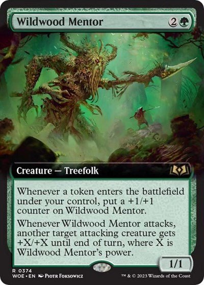 Wildwood Mentor (Extended Art) (Wilds of Eldraine) Near Mint - Nick Nack's Full Frontal Attack