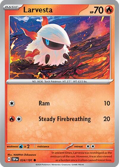 Larvesta - 024 (SV08: Surging Sparks) Near Mint