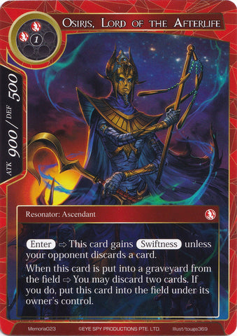 Osiris, Lord of the Afterlife (Memoria023) [Alice Origin Memoria Cards]