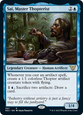 Sai, Master Thopterist (Commander: Kamigawa: Neon Dynasty) Near Mint - Nick Nack's Full Frontal Attack