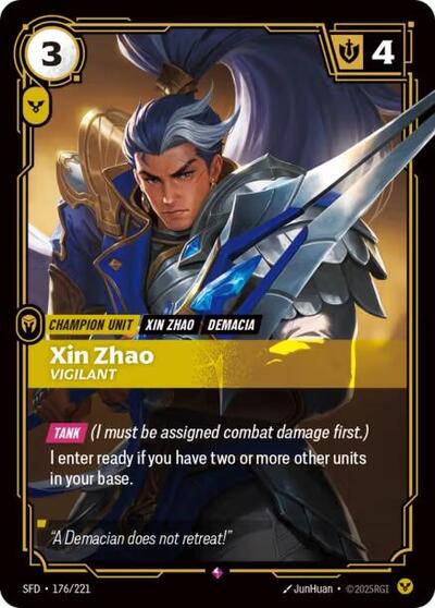 Xin Zhao Vigilant (Spiritforged) Near Mint Foil
