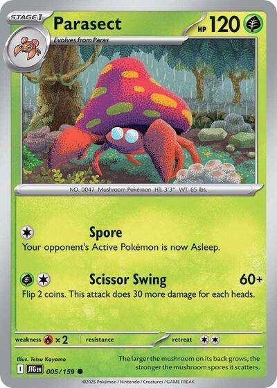 Parasect (SV09: Journey Together) Near Mint Reverse Holofoil - Nick Nack's Full Frontal Attack