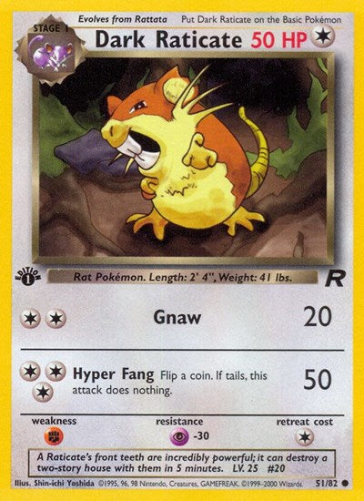 Dark Raticate (Team Rocket) Medium Play 1st Edition