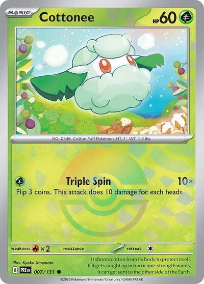 Cottonee (Poke Ball Pattern) (SV: Prismatic Evolutions) Near Mint Holofoil - Nick Nack's Full Frontal Attack