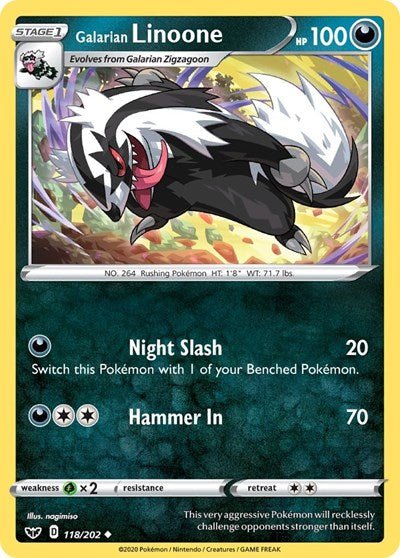 Galarian Linoone (SWSH01: Sword & Shield Base Set) Near Mint - Nick Nack's Full Frontal Attack