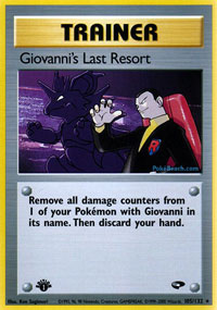 Giovanni's Last Resort (Gym Challenge) Light Play 1st Edition