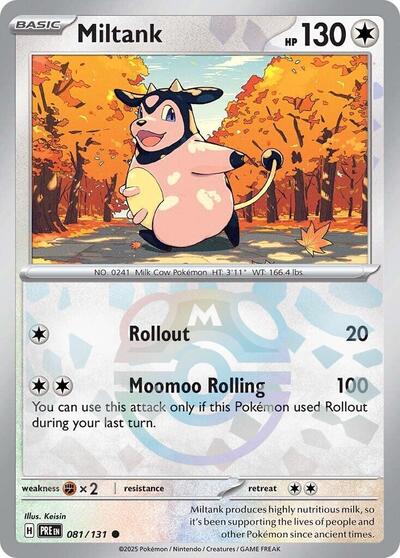 Miltank (Master Ball Pattern) (SV: Prismatic Evolutions) Near Mint Holofoil