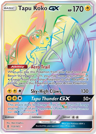 Tapu Koko GX (Secret) (SM - Guardians Rising) Near Mint Holofoil