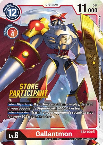 Gallantmon BT2-020 (Store Participant) (Release Special Booster) Near Mint Foil
