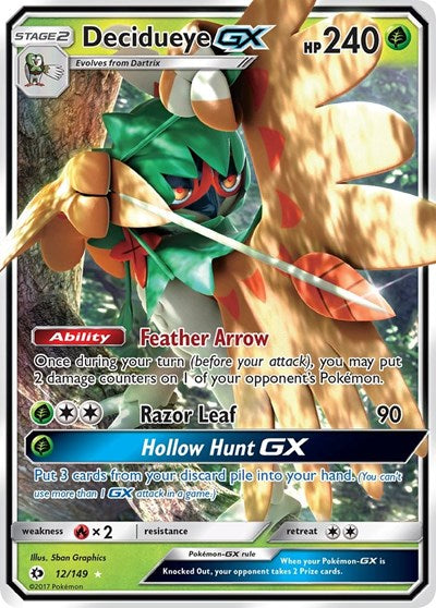Decidueye GX (SM Base Set) Near Mint Holofoil
