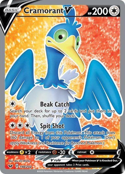 Cramorant V (Full Art) (SWSH01: Sword & Shield Base Set) Near Mint Holofoil - Nick Nack's Full Frontal Attack