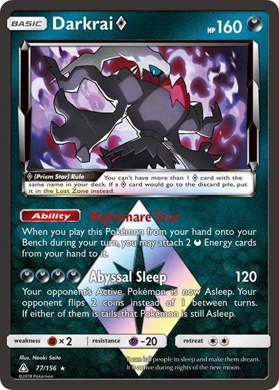 Darkrai Prism Star (SM - Ultra Prism) Medium Play Holofoil