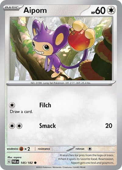 Aipom - 145 (Scarlet and Violet: Paradox Rift) Near Mint