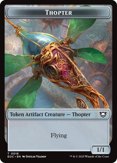 Thopter / Gnome Double - Sided Token (Commander: Edge of Eternities) Near Mint - Nick Nack's Full Frontal Attack