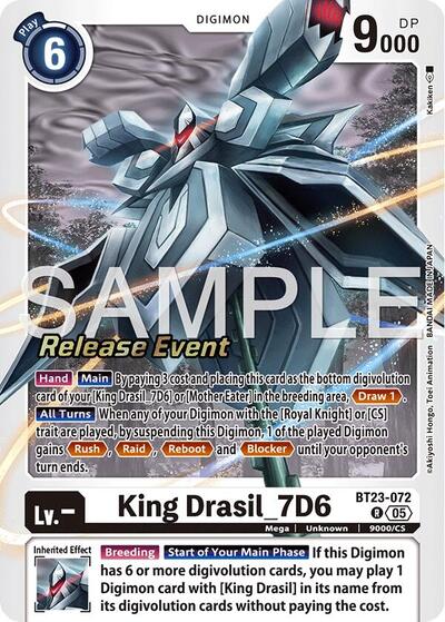 King Drasil_7D6 (Hackers' Slumber Release Event Cards) Near Mint Foil