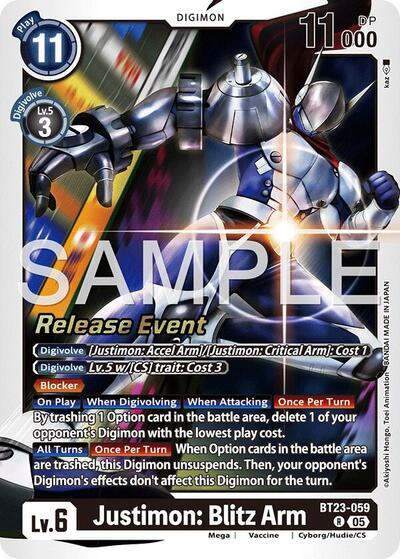 Justimon: Blitz Arm (Hackers' Slumber Release Event Cards) Near Mint Foil