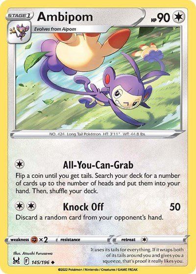 Ambipom (SWSH11: Lost Origin) Near Mint - Nick Nack's Full Frontal Attack