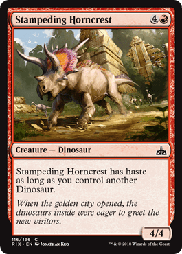 Stampeding Horncrest (Rivals of Ixalan) Near Mint - Nick Nack's Full Frontal Attack
