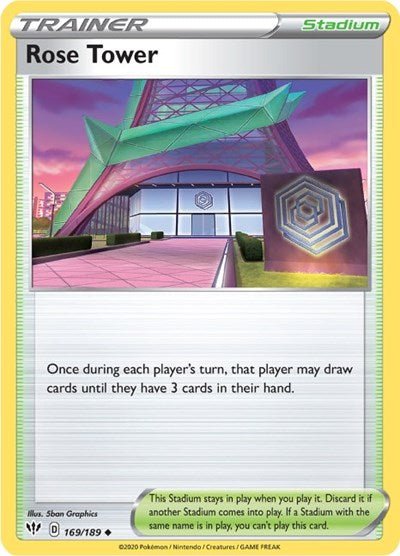 Rose Tower (SWSH03: Darkness Ablaze) Near Mint - Nick Nack's Full Frontal Attack