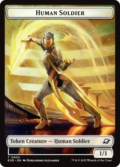 Human Soldier / Lander (0008) Double - Sided Token (Edge of Eternities) Near Mint - Nick Nack's Full Frontal Attack