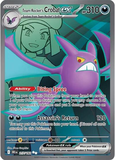 Team Rocket's Crobat ex - 217 (SV10: Destined Rivals) Near Mint Holofoil